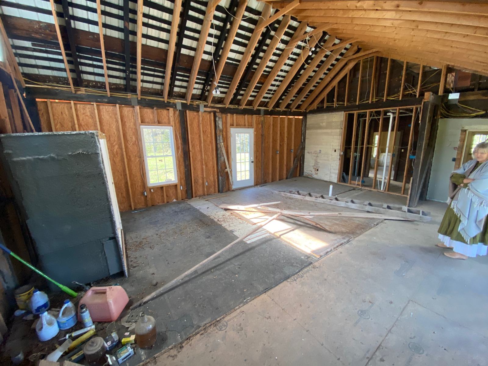 Inside the addition. The rafters had spread and the ceiling joists were doing the roof's job