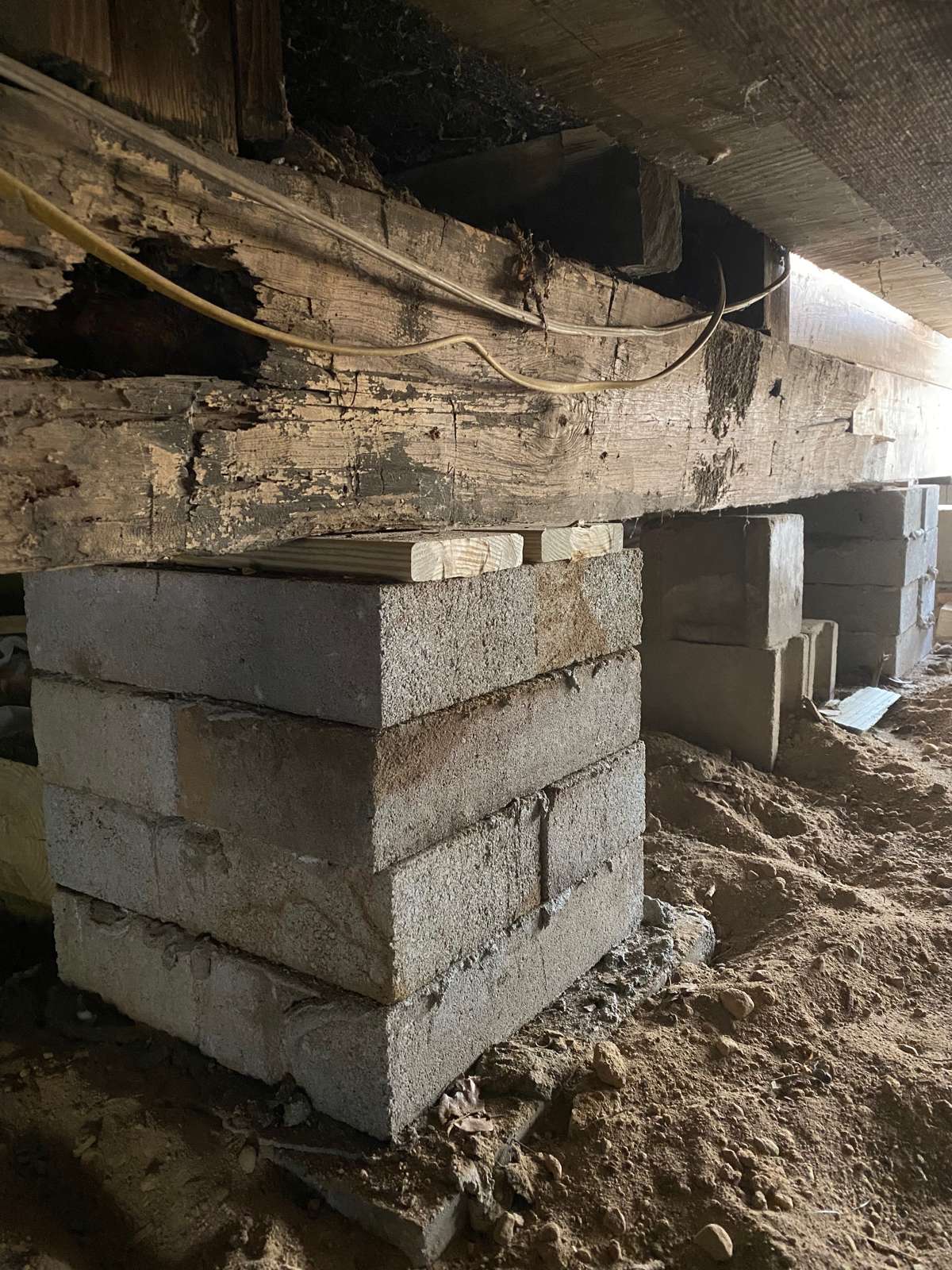 New block piers under the original girders